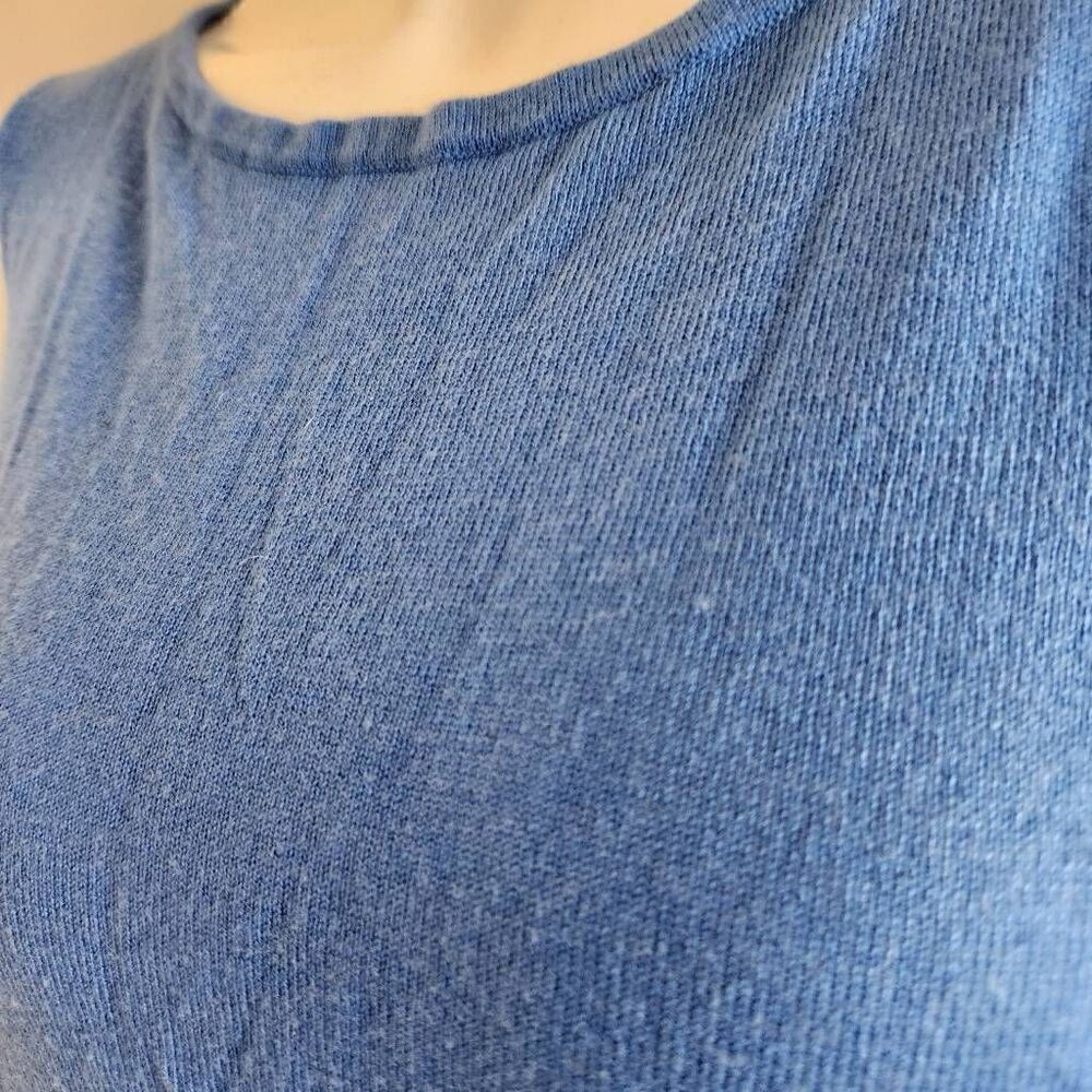Talbots Women's small cashmere blend royal blue soft 3/4 sleeve sweater - Picture 5 of 6